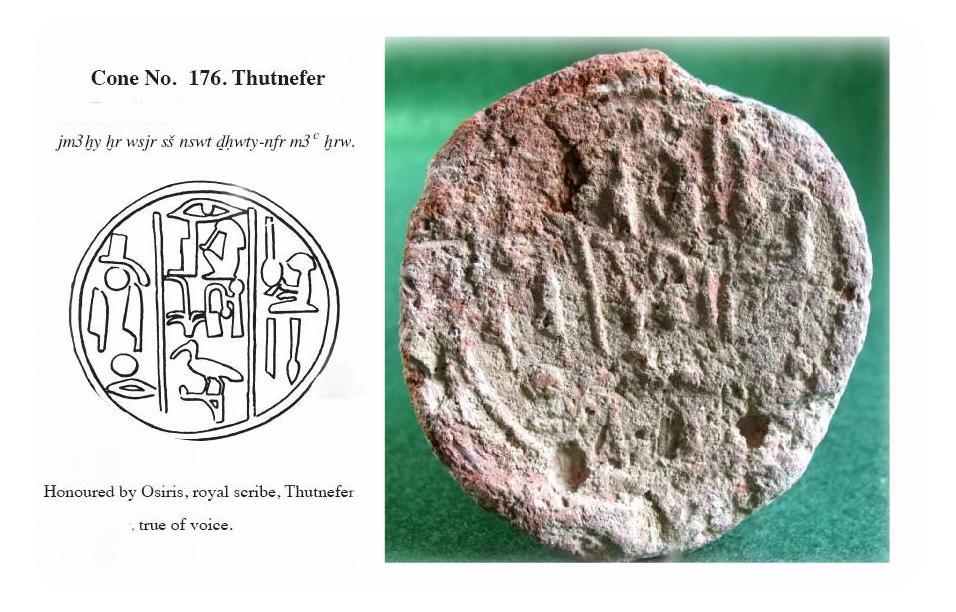4321. **SOLD** Funerary cone for Thutnefer