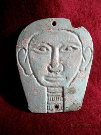 1804. **SOLD** Striking large blue faience face plaque: ex Winkler collection