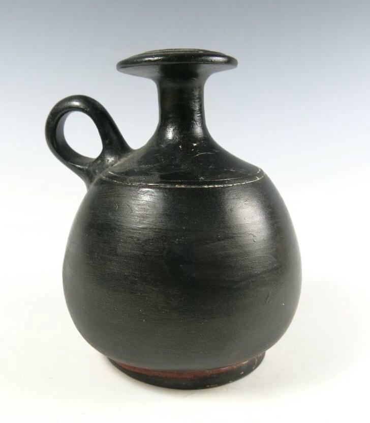 4914. **SOLD** Very elegant South Italian Greek black Gloss jug 