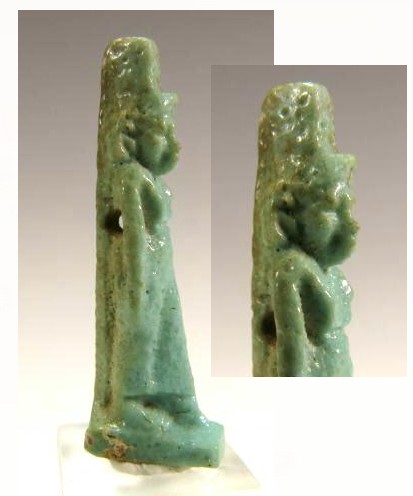 5678. Particularly fine little light blue faience amulet of Isis.