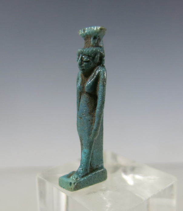 6118. A fine large blue faience amulet of Nephthys