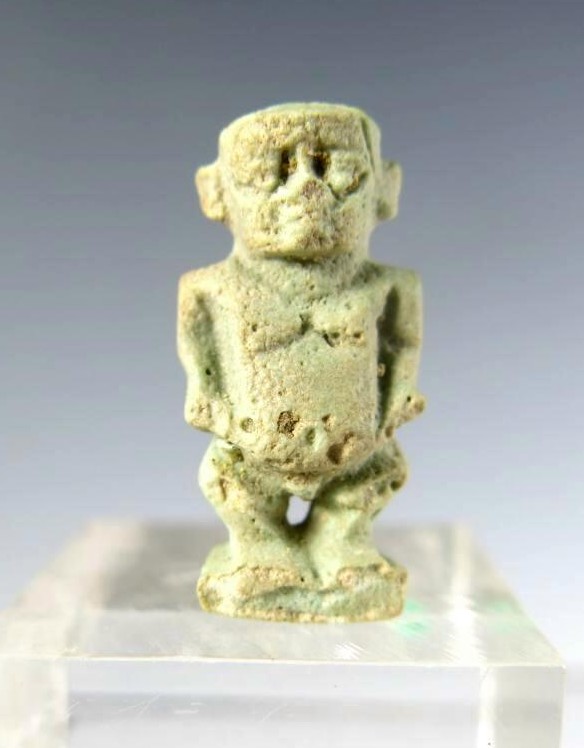 4103. Rather sweet faience amulet of Ptaikos.
