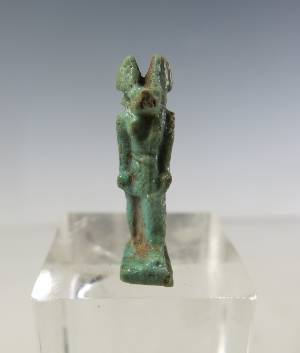 4486. Nice faience amulet of Anubis