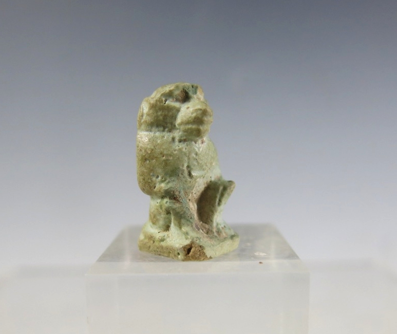 6122. Nice faience ape amulet