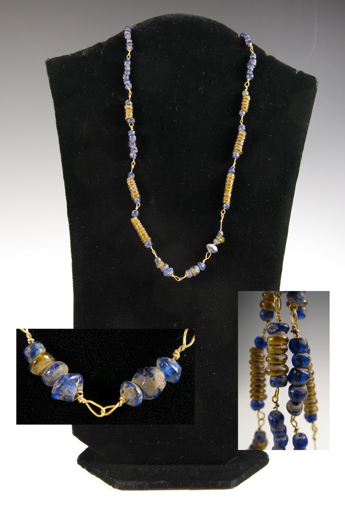 4322.**SOLD** Lovely wearable gold and glass Roman necklace.