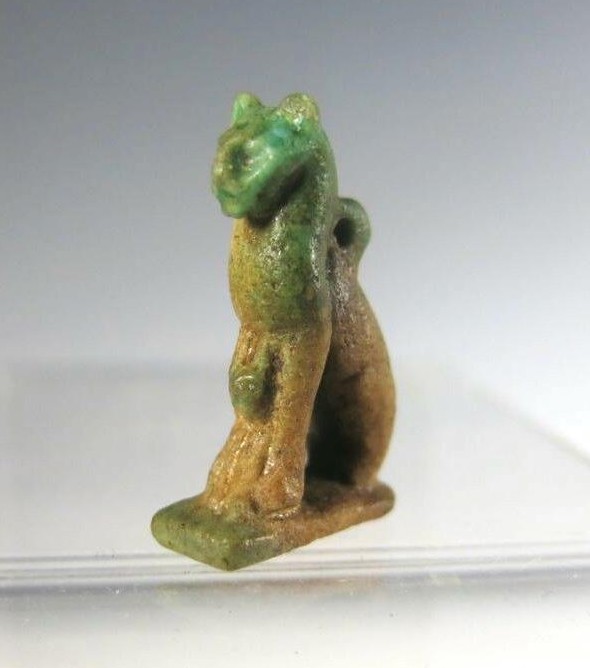 5914.**SOLD** Rare Bastet cat amulet with a kitten 