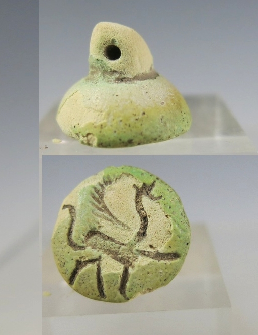 6135. An interesting faience stamp seal.