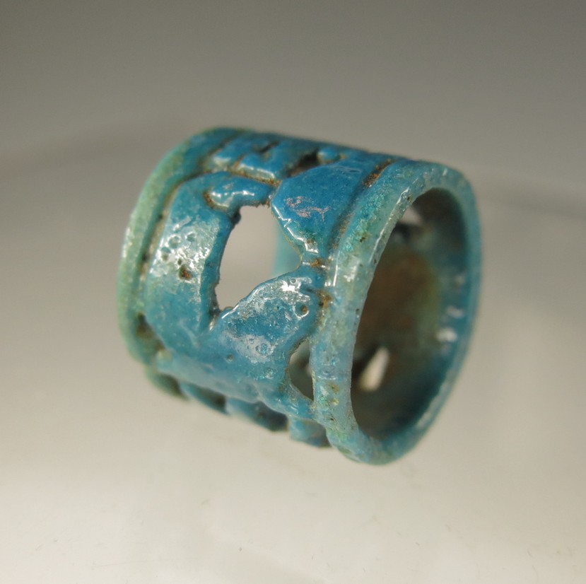 5818. **SOLD** A really superb blue faience ring