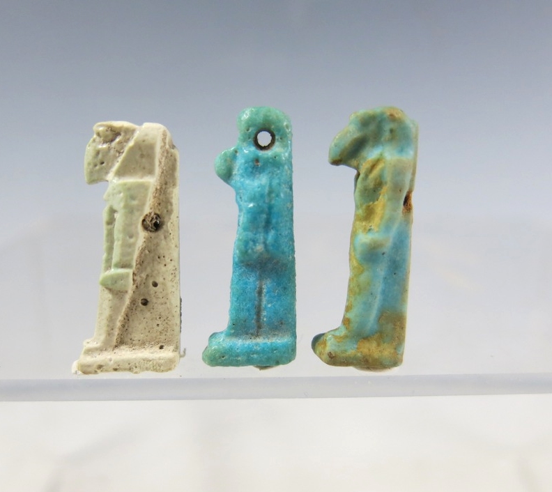 6129.Three small faience amulets of Thoth: ONLY ONE LEFT