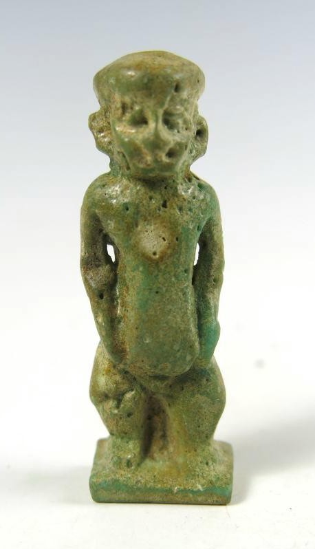 4142. Large green faience amulet of Ptaikos