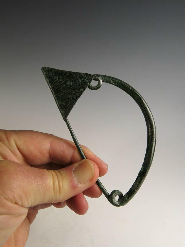 4087.  Large early Halstatt Celtic bronze fibula.