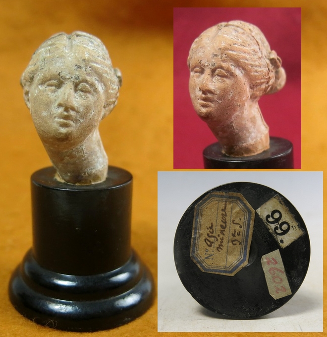 6112. **SOLD**Attractive Late Hellenistic terracotta female head: highly detailed provenance