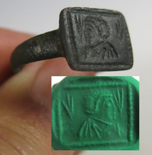 5385. **SOLD** Handsome Roman Brancaster Type portrait ring.