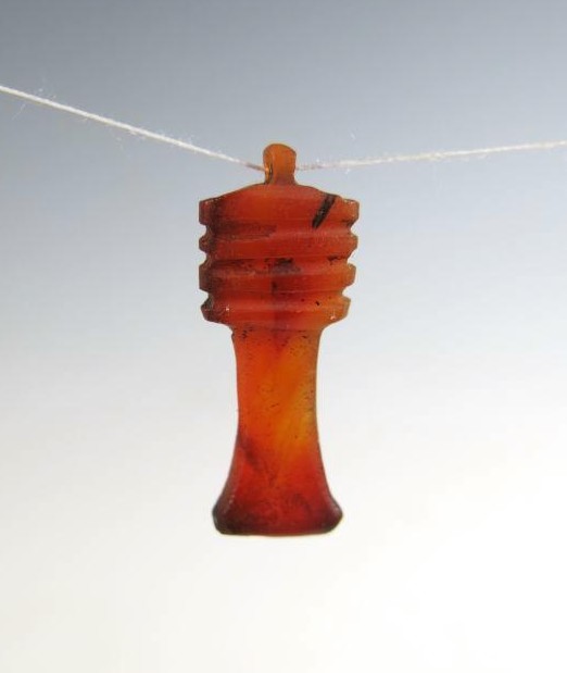 **SOLD**  Very nice translucent chalcedony Djed amulet