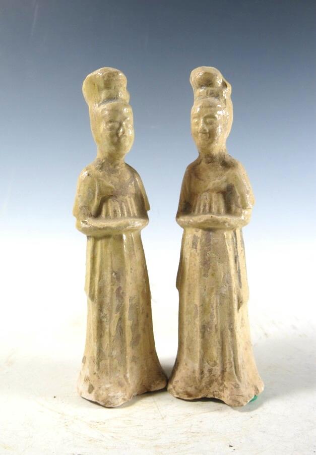  6062. **SOLD** A pair of Sui dynasty gossiping court ladies