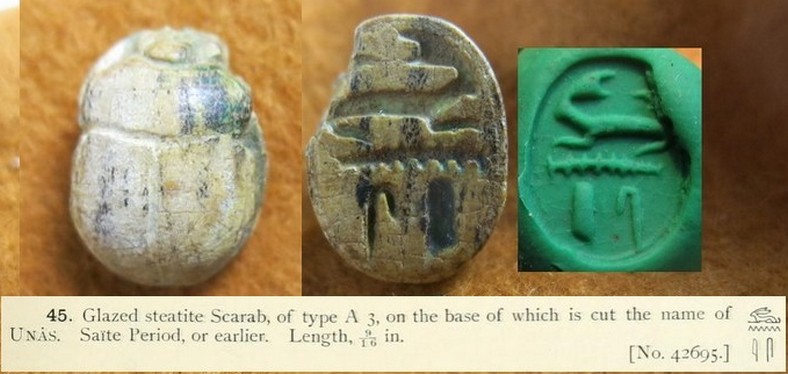 6072. **SOLD** Egyptian scarab for Old Kingdom pharaoh Wenis.