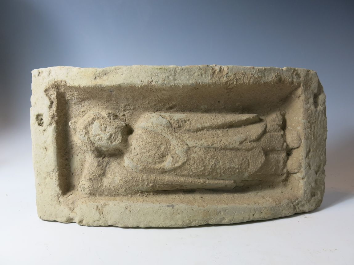 5838. Attractive curved Chinese Buddha brick .