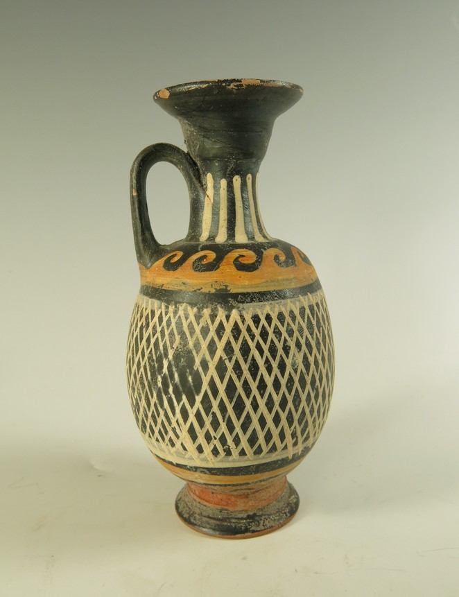 4229. **SOLD** A really nice South Italian Grek "Net Lekythos"