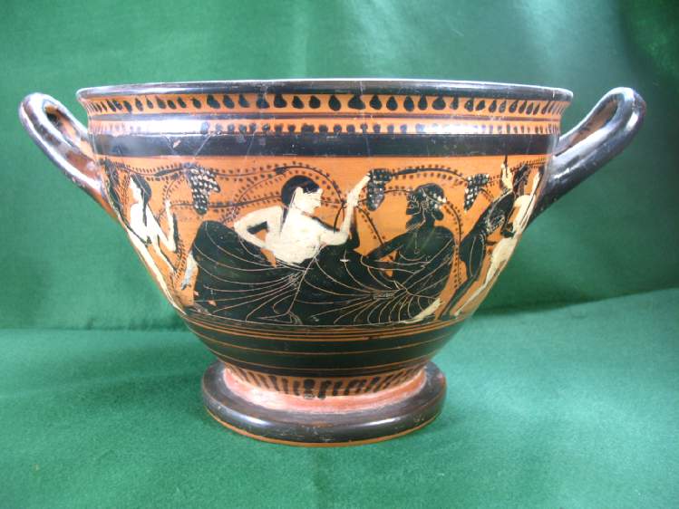 1915. **SOLD** Fine erotic Attic black figure skyphos