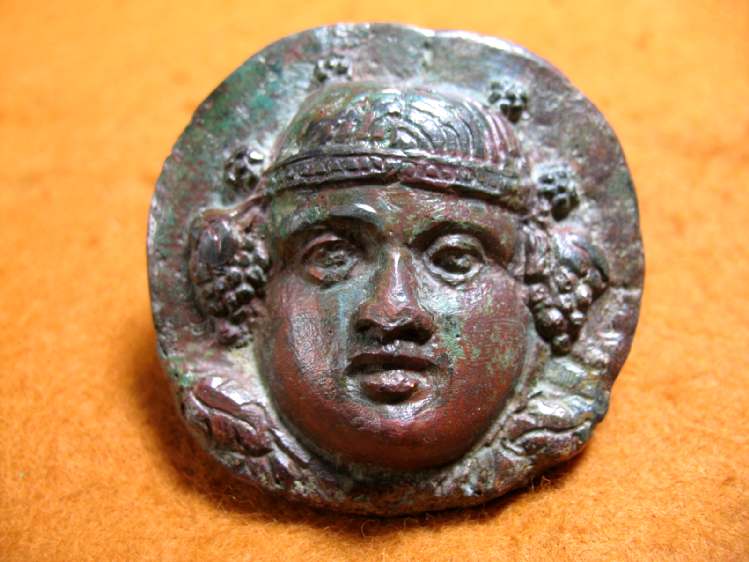 4348.**SOLD**  An Extremely  fine Roman bronze applique: ? Meditrina