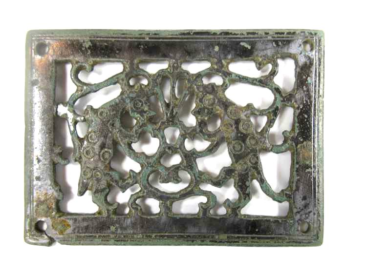 1321. **SOLD** Superb Roman military belt plate with brilliant tinning.