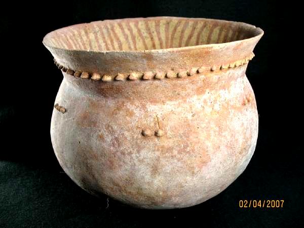 1257. **SOLD** Exceptionally fine and interesting Early Bronze Age "drip slip" decorated vessel 