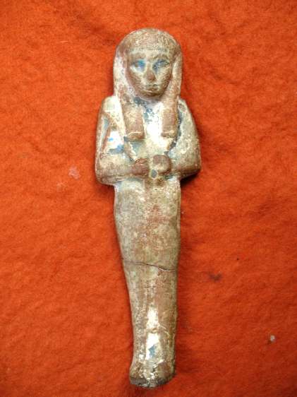 2075. **SOLD** Unusual 21st dynasty pottery shabti 