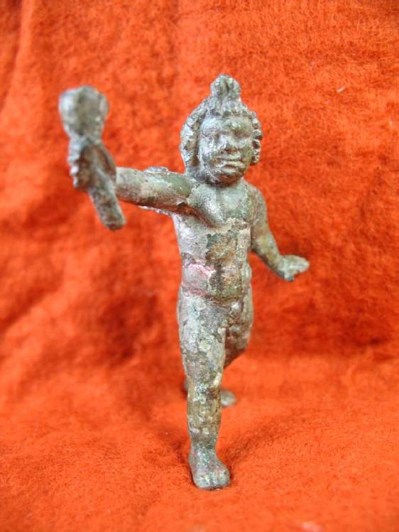 468a. **SOLD** Lovely and very fine Roman bronze cherub:what a fine sense of movement!