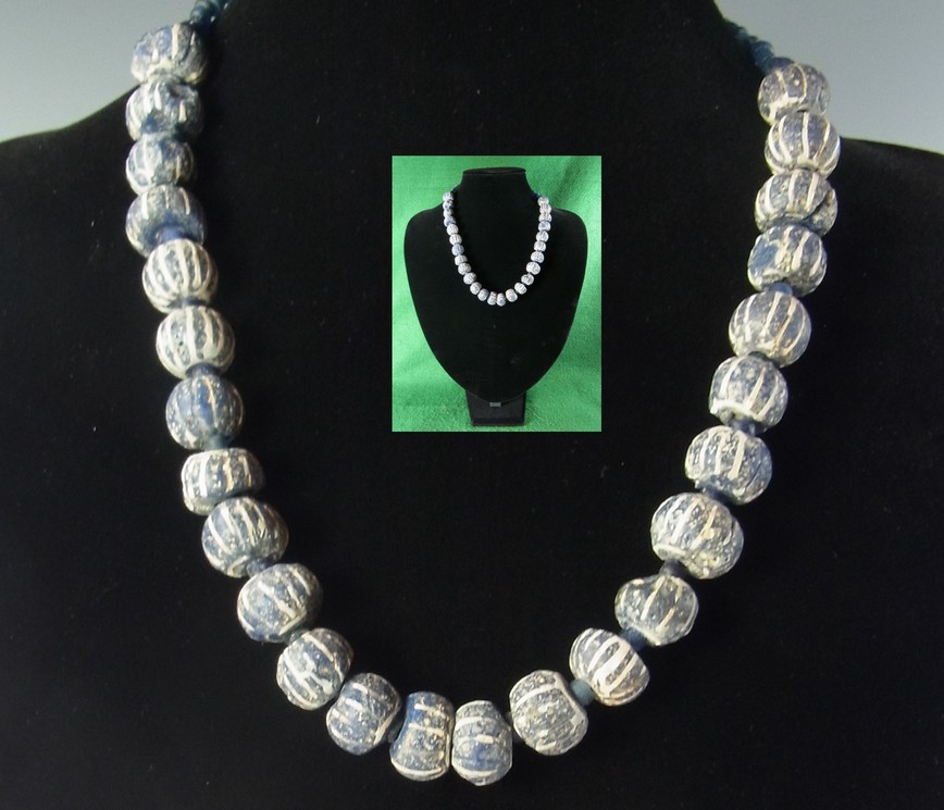 5459. Necklace made up from Roman glass beads