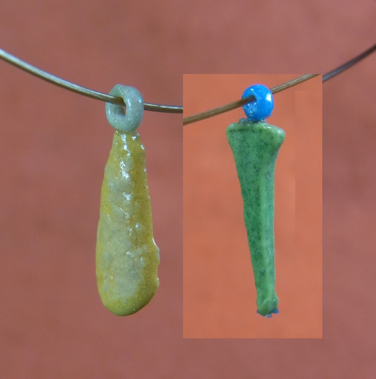 **SOLD*** Pair of fine and colourful Amarna faience beads