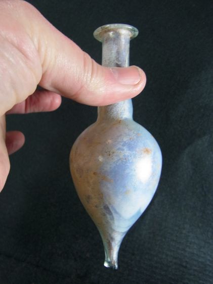 5199. **SOLD** An unusual Roman glass flask 