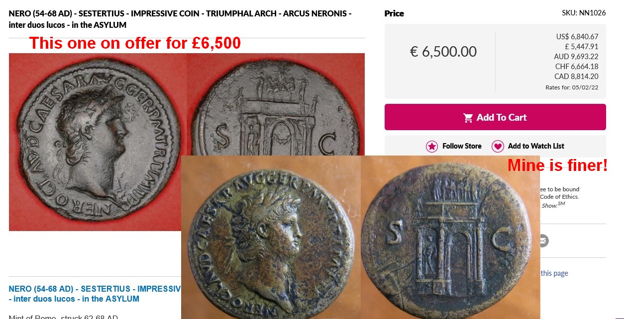 From my own collection. Very fine sestertius of Nero