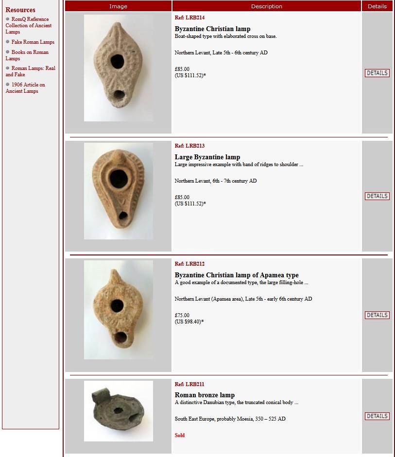 A recommendation regarding ancient oil lamps