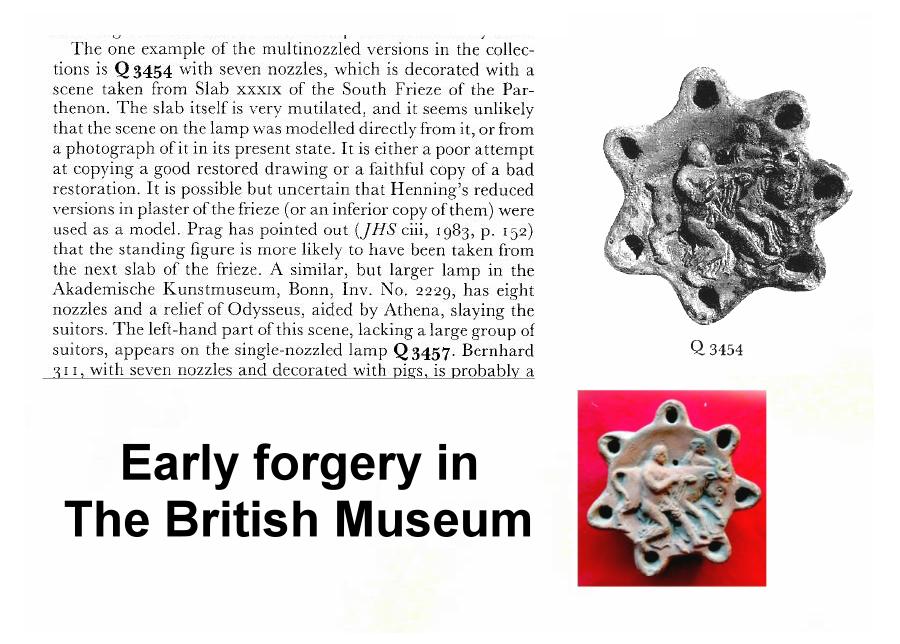 279. Early oil lamp forgery in the British Museum