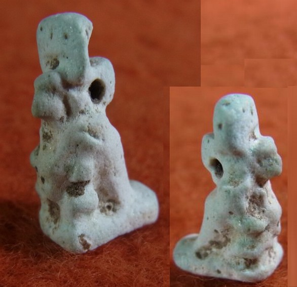 5697. A very rare blue faience syncretic amulet .