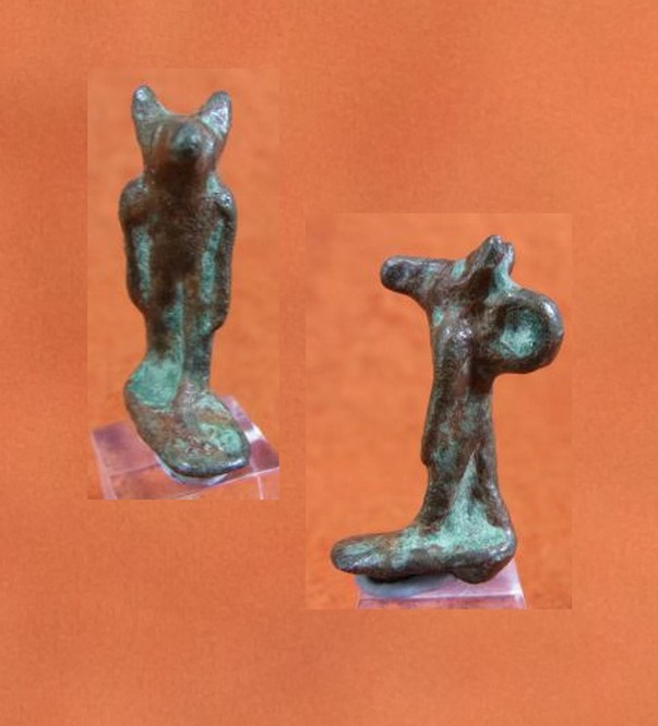 5146.**SOLD**  Rather cute little Egyptian bronze amulet of Anubis