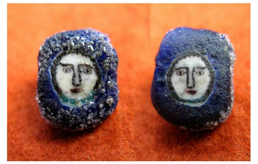 1818. **SOLD** Nice early Roman mosaic glass face bead