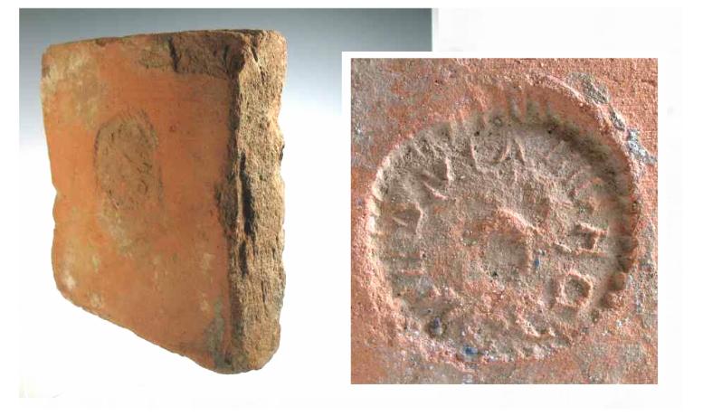 4624. **SOLD** Rare stamped Roman legionary brick.: Cohort IV Vindelicorum
