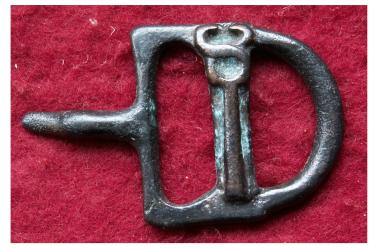  **SOLD** Interesting Roman bronze belt buckle with caduceus