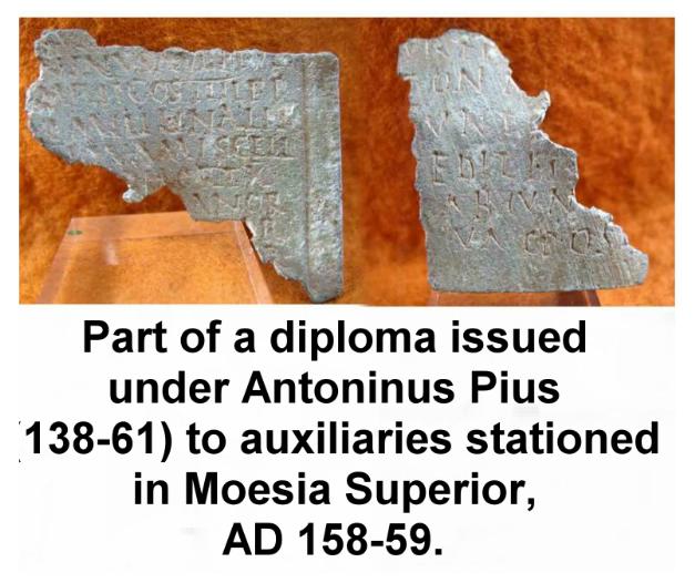 4543. **SOLD** Roman military diploma fragment