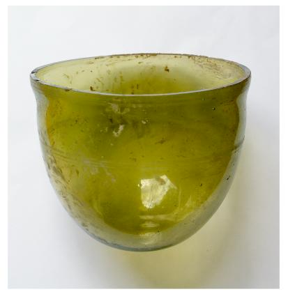 **SOLD** RARE type of Roman amber glass cup. European, not Eastern. 