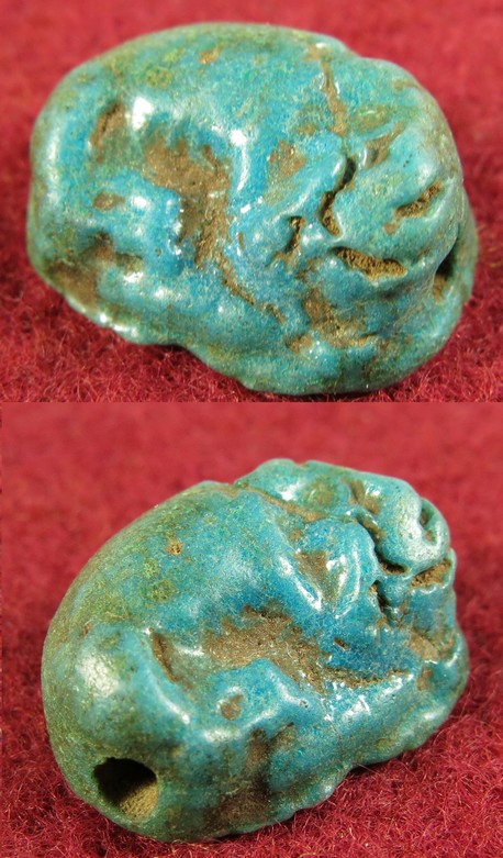 652. VERY RARE blue faience gaming piece