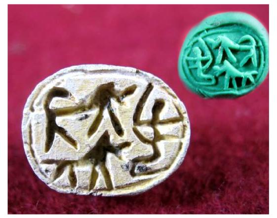 1886. **SOLD** A particularly nice late Ramessid hunt scarab