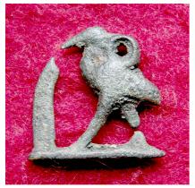 EB236. **SOLD**Nice little Egyptian bronze amulet  Thoth/Ibis Ex Moustaki