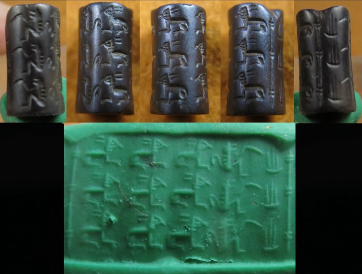 6095. **SOLD** Very attractive, tiny cylinder seal in haematite