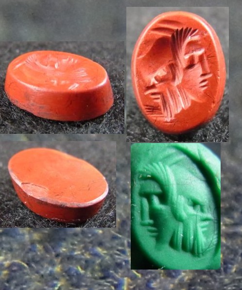 5436. Quite rare Roman double portrait intaglio