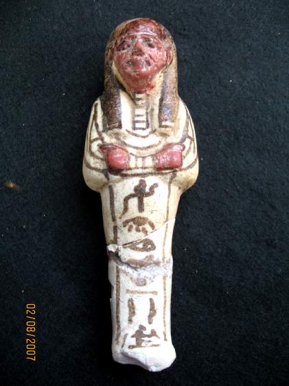 1513. **SOLD** Very handsome bichrome 19th dynasty named ushabti