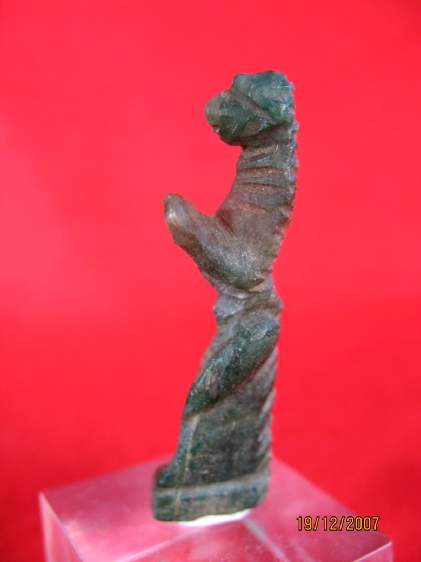 **SOLD**  RARE glass amulet of standing ape