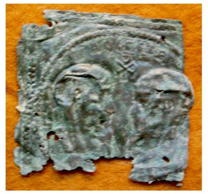 **SOLD** RARE early bronze medal/plaque showing St Peter and St Paul