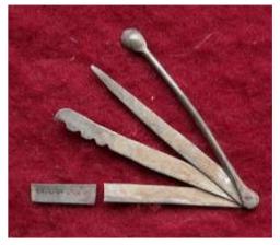 **SOLD**RB245. Rare roman SILVER pocket tool